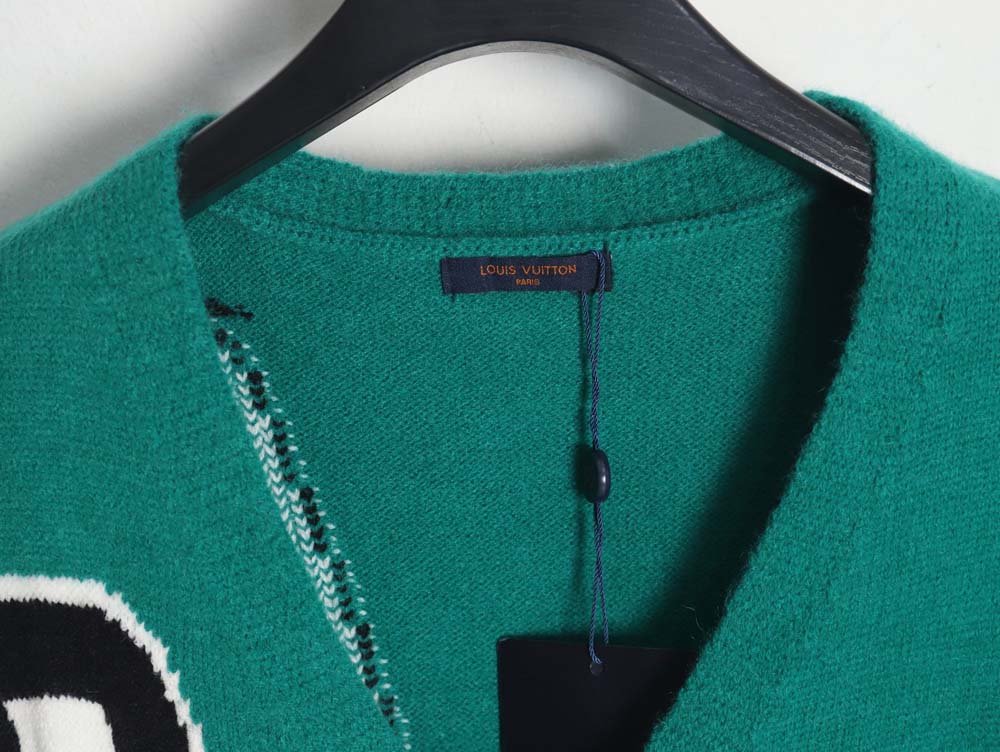 Louis Vuitton Louis Vuitton 23Fw green sweater cardigan