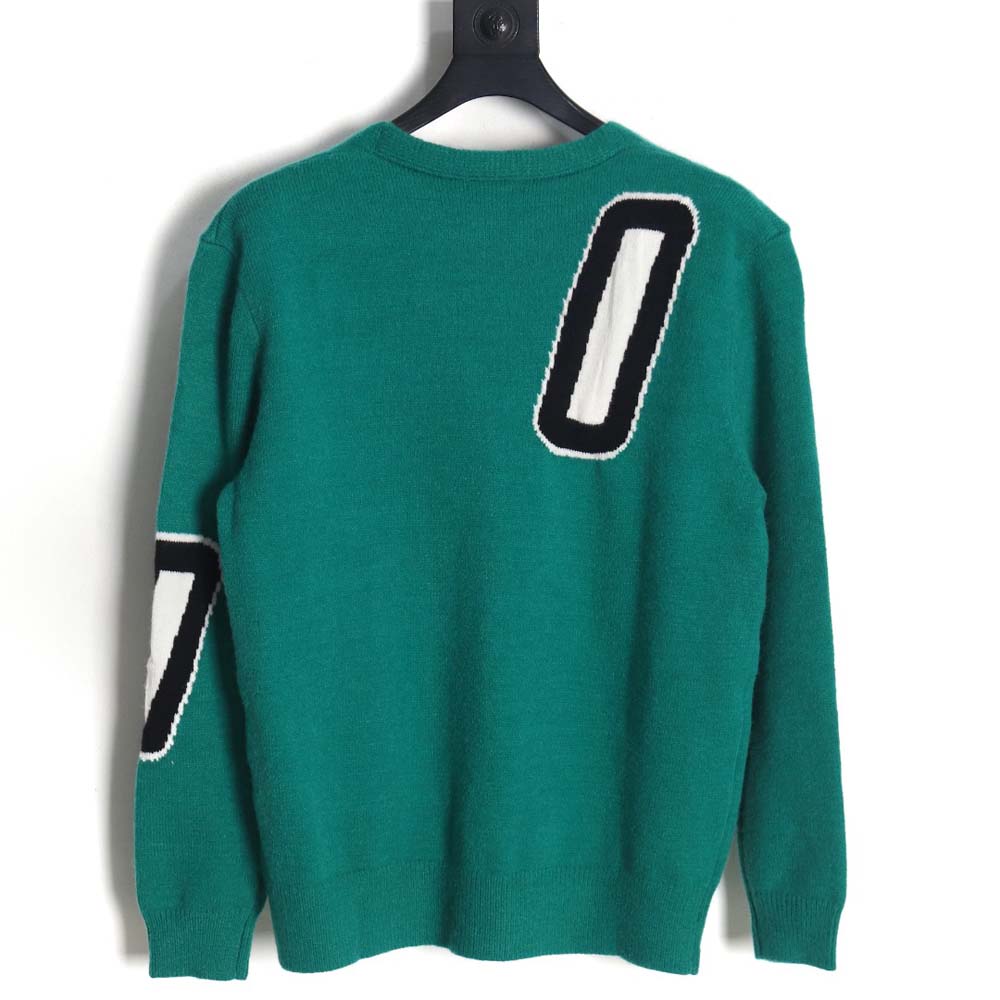 Louis Vuitton Louis Vuitton 23Fw green sweater cardigan