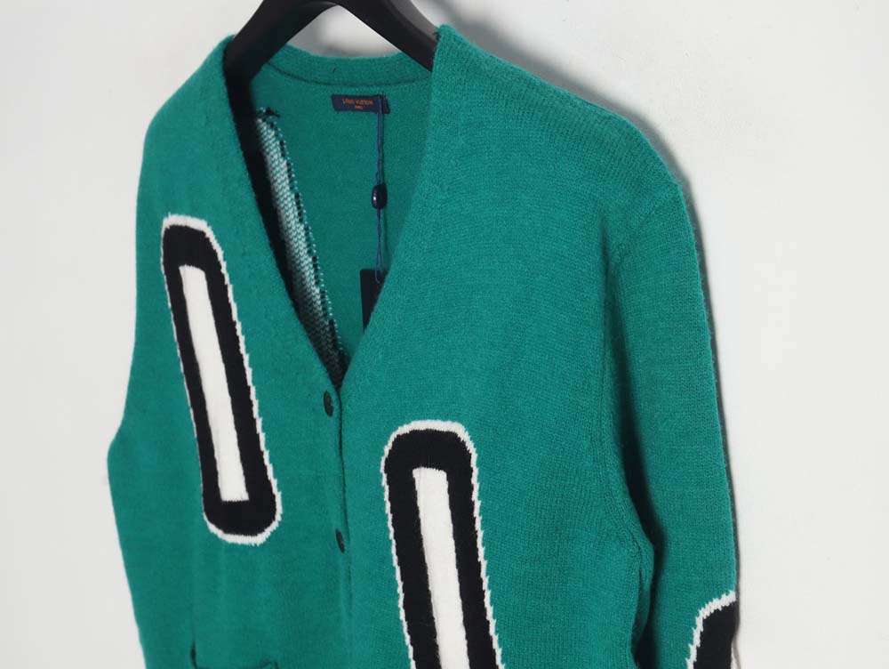 Louis Vuitton Louis Vuitton 23Fw green sweater cardigan