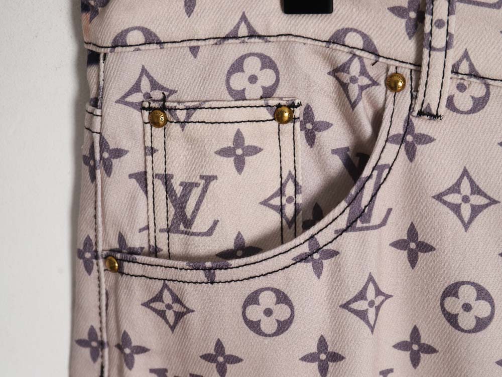 Louis vuitton LV Louis Vuitton fire mixed dye denim trousers