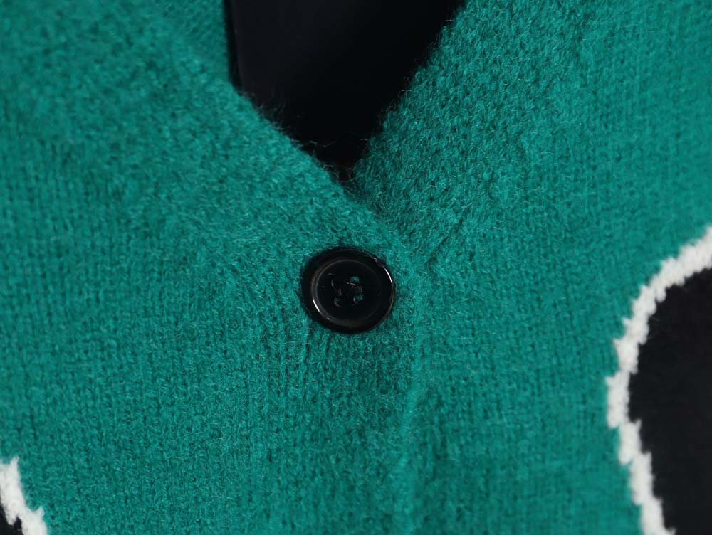 Louis Vuitton Louis Vuitton 23Fw green sweater cardigan