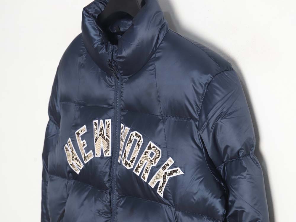 KITH & MLB joint python pattern embroidered letter down jacket