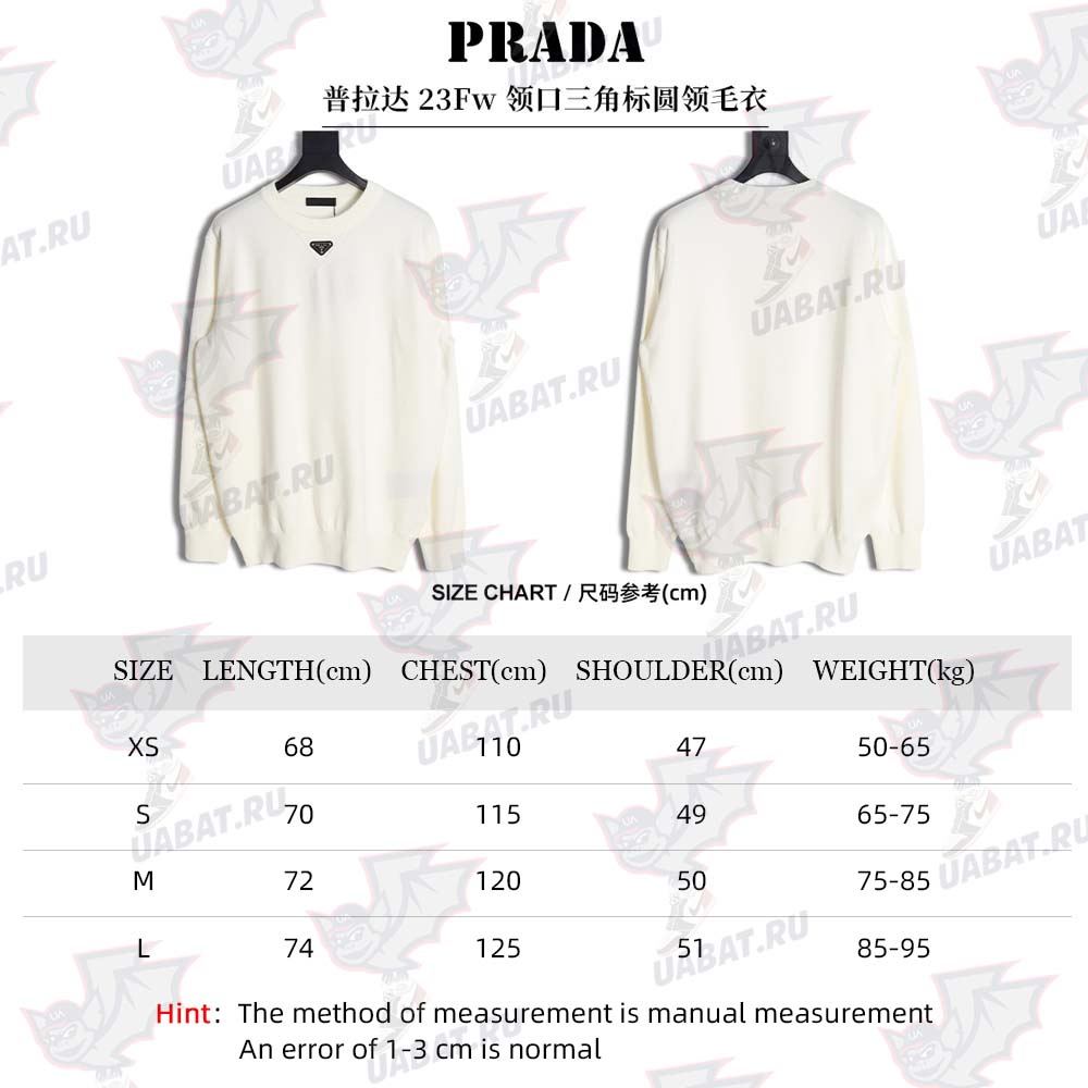 Prada 23Fw triangle logo crew neck sweater