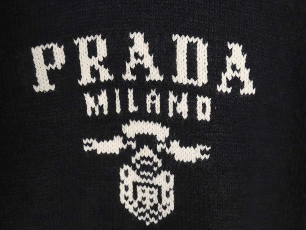 Prada PRD 23FW chest jacquard crew neck sweater