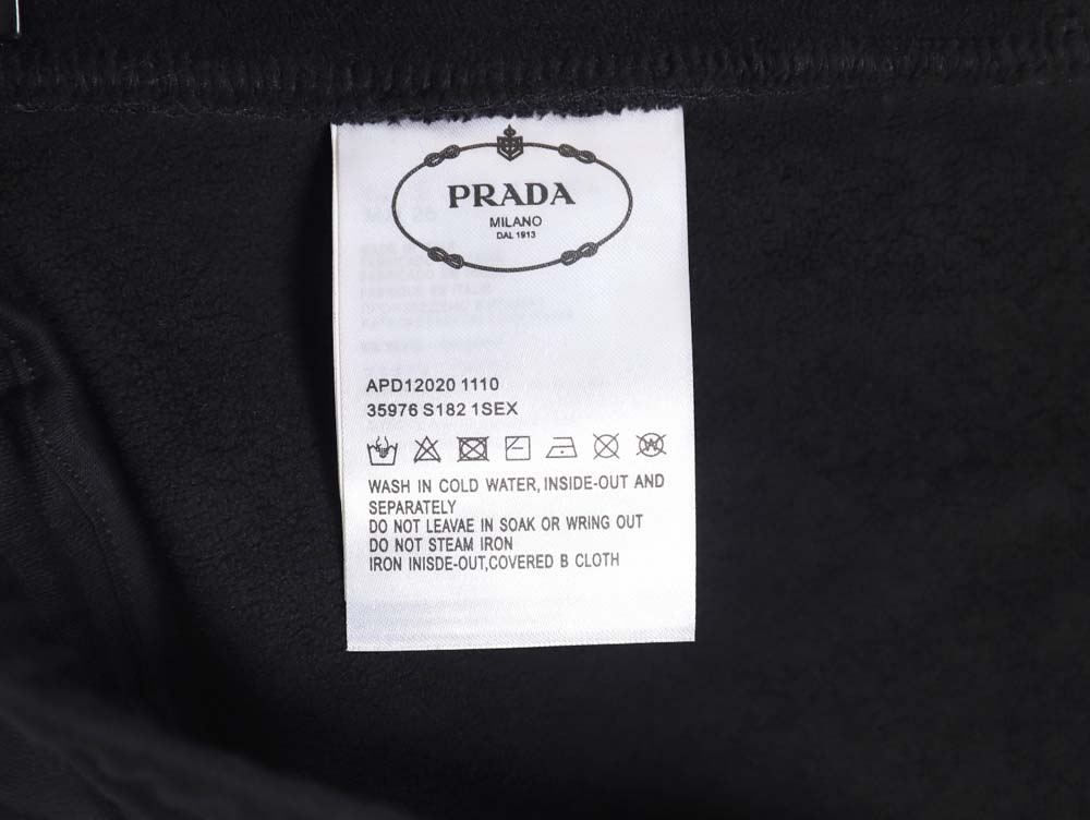 Prada PRD 23FW triangle logo nylon workwear plus fleece trousers