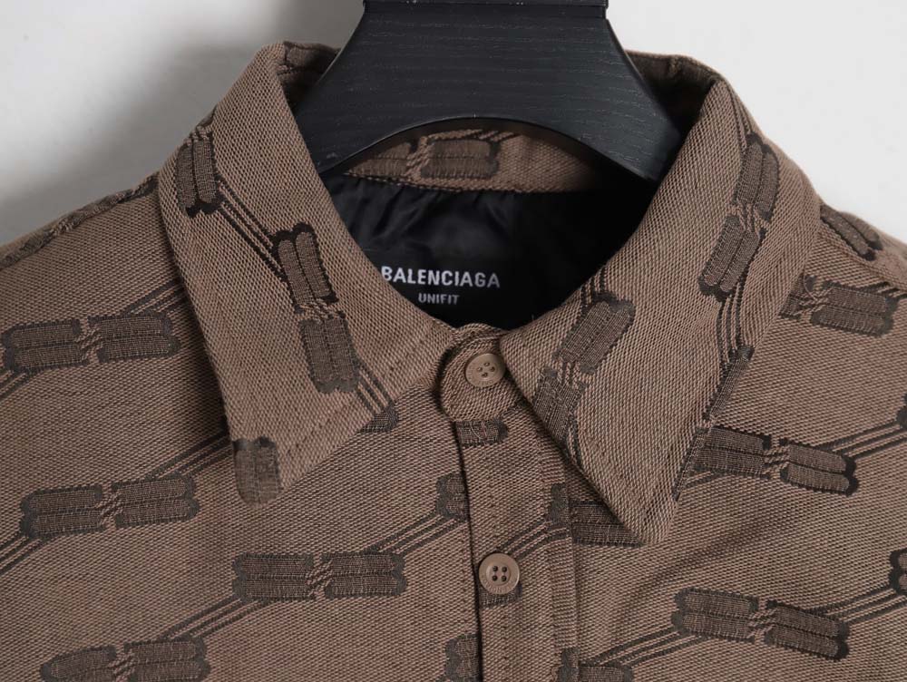 Balenciaga BLCG 23FW new standard double B lock jacquard lapel shirt cotton jacket