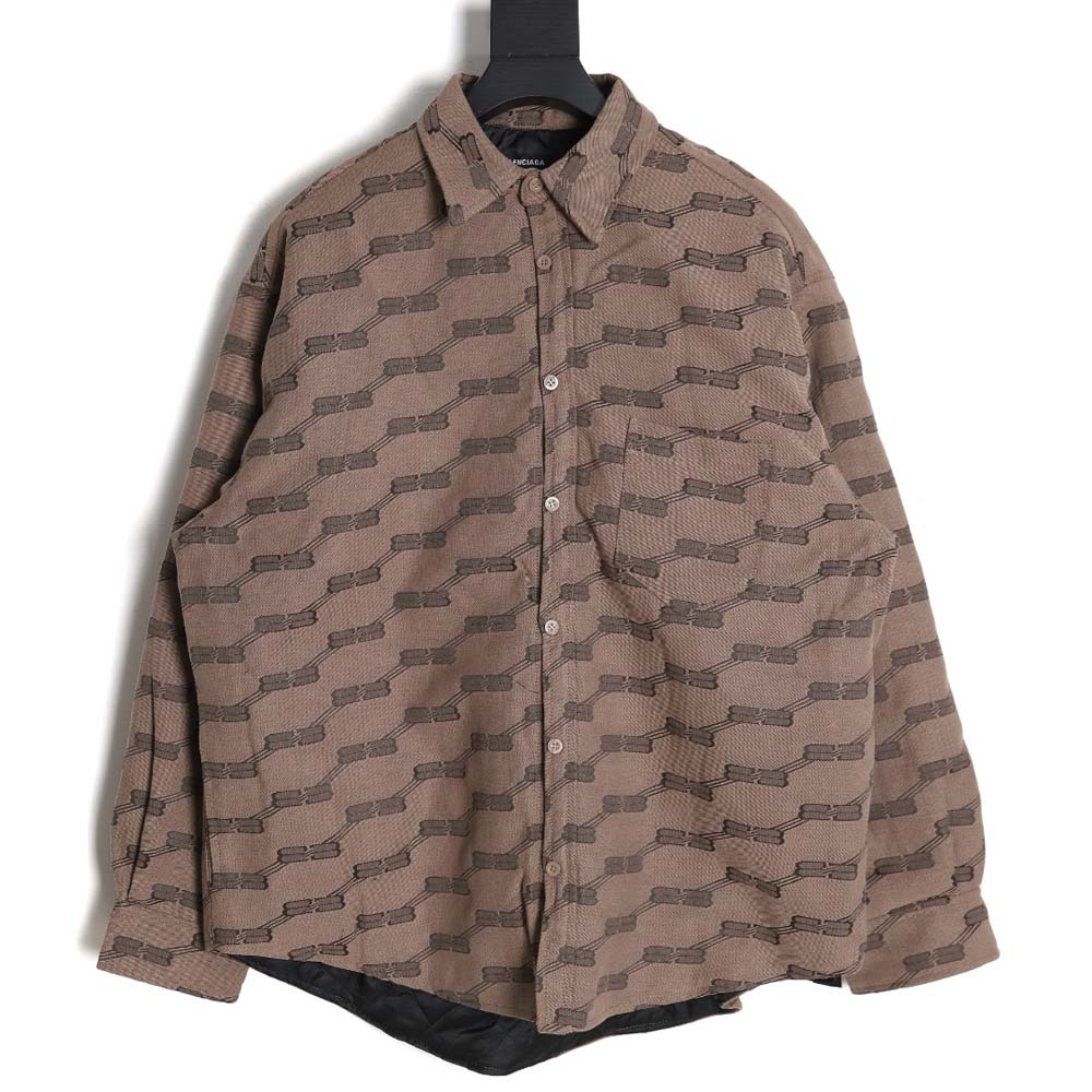 Balenciaga BLCG 23FW new standard double B lock jacquard lapel shirt cotton jacket