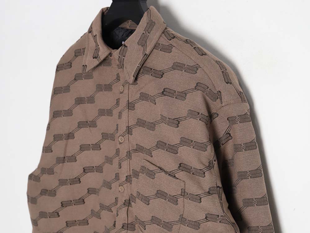 Balenciaga BLCG 23FW new standard double B lock jacquard lapel shirt cotton jacket