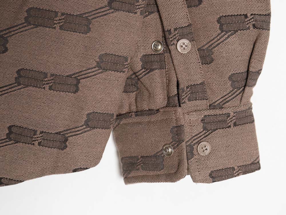 Balenciaga BLCG 23FW new standard double B lock jacquard lapel shirt cotton jacket