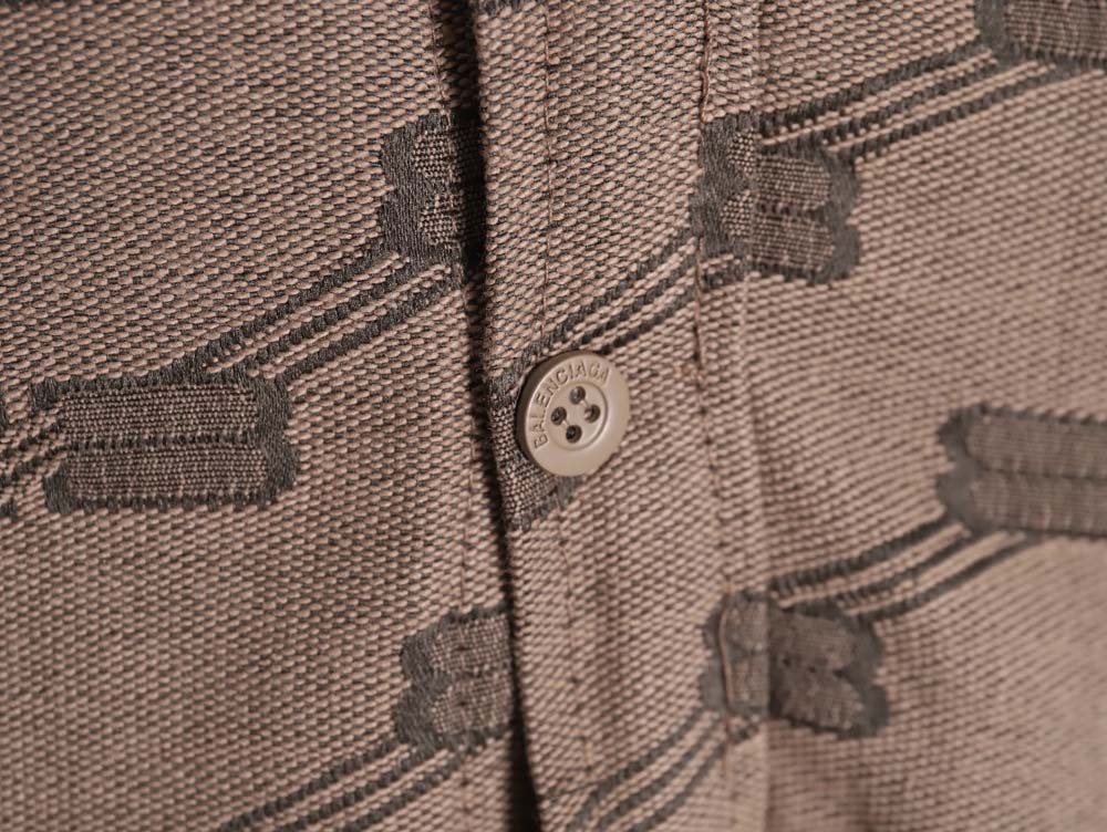 Balenciaga BLCG 23FW new standard double B lock jacquard lapel shirt cotton jacket