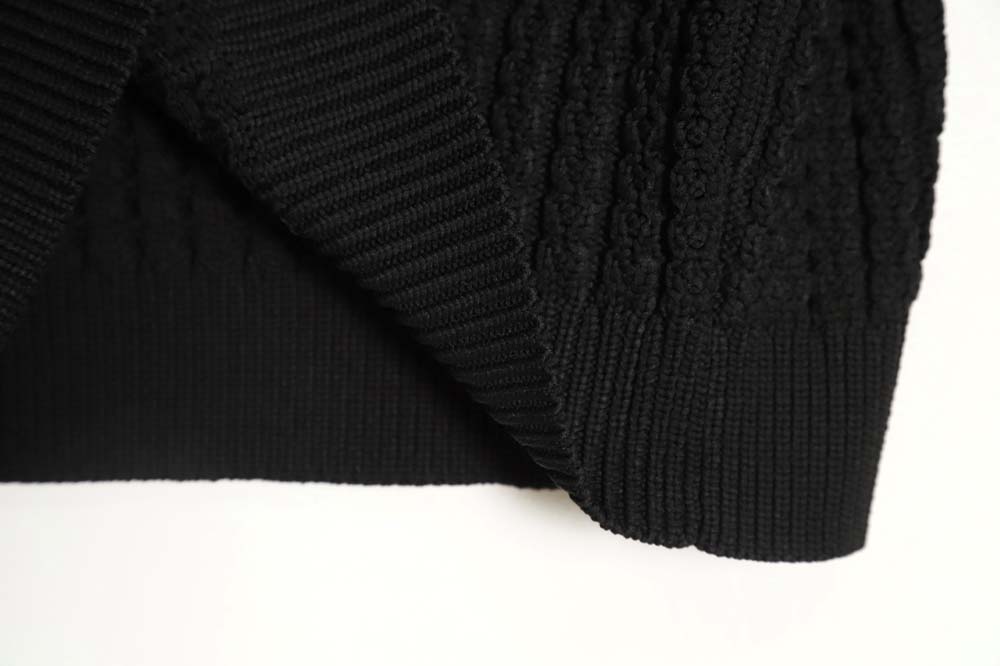 Balenciaga 23FW wool jacquard shoulder logo crew neck sweater