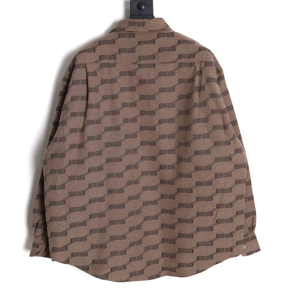 Balenciaga BLCG 23FW new standard double B lock jacquard lapel shirt cotton jacket