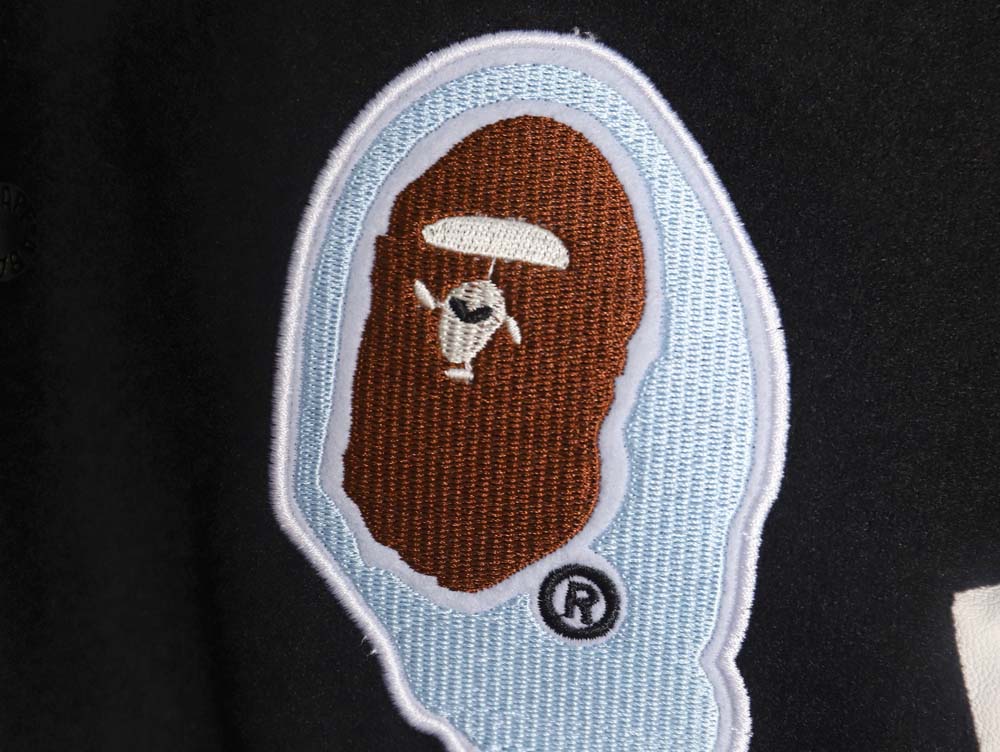 BAPE element pattern terry embroidered baseball jacket