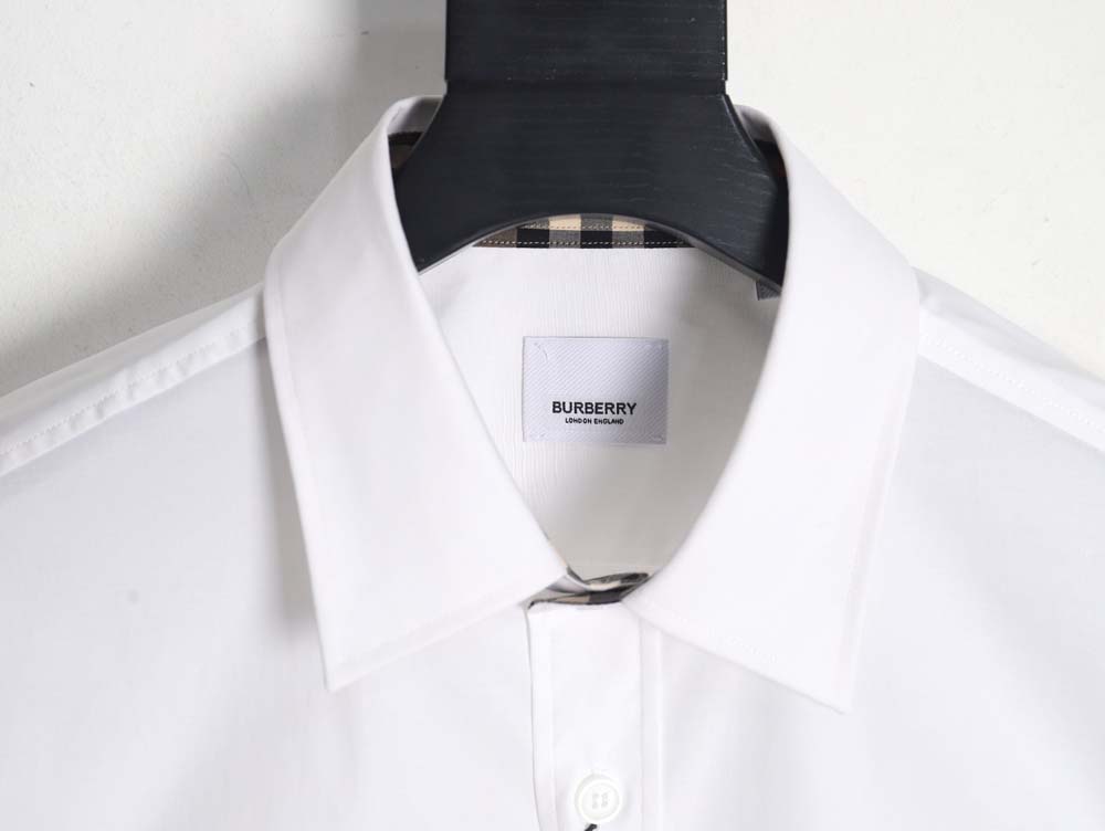 Burberry 22ss cuff plaid embroidered small logo shirt