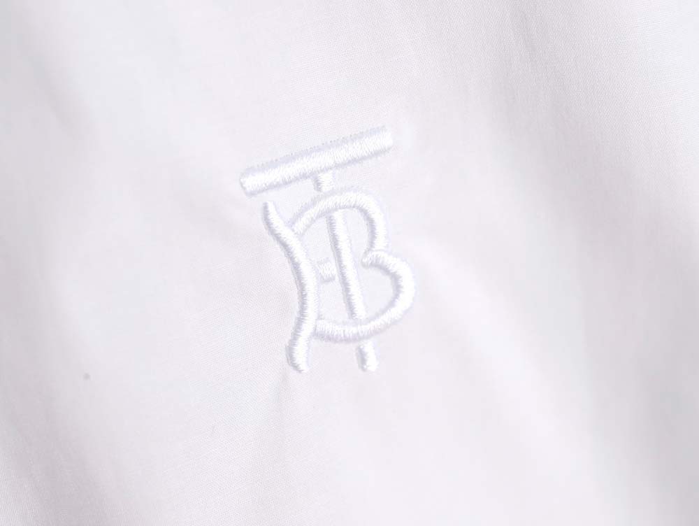 Burberry 22ss cuff plaid embroidered small logo shirt