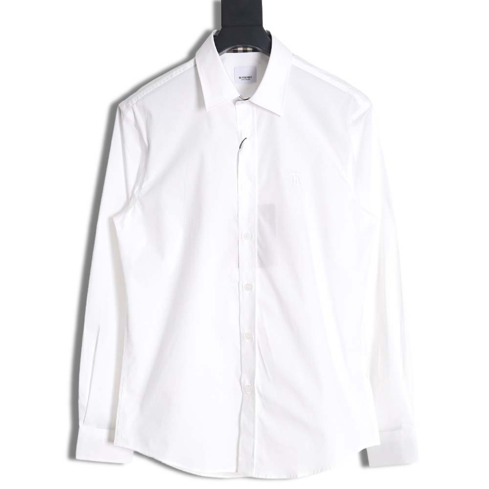 Burberry 22ss cuff plaid embroidered small logo shirt