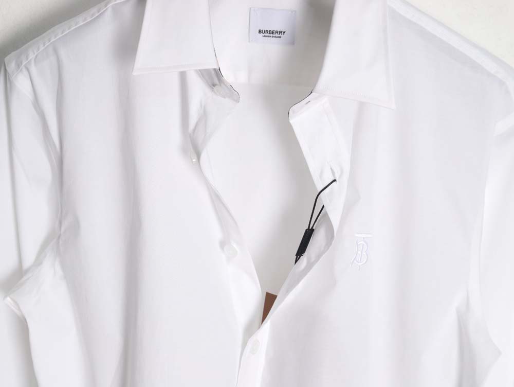 Burberry 22ss cuff plaid embroidered small logo shirt