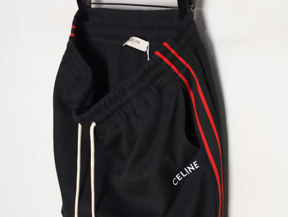 Celine 23Fw embroidered small label red edge webbing suit trousers