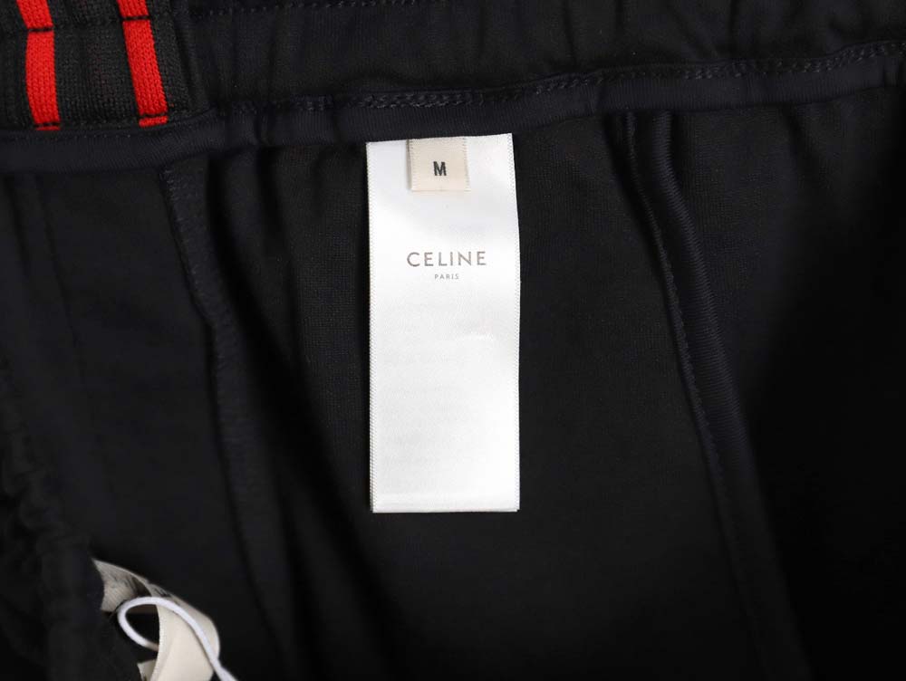 Celine 23Fw embroidered small label red edge webbing suit trousers