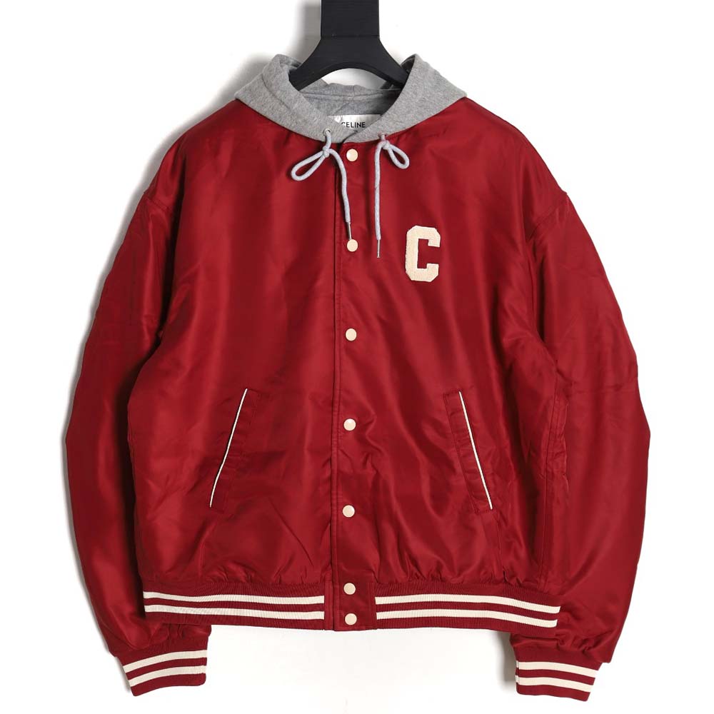 Celine Celine new embroidered letter hooded cotton jacket