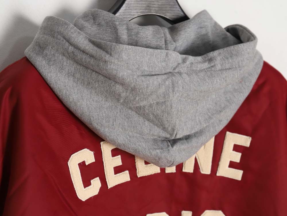 Celine Celine new embroidered letter hooded cotton jacket