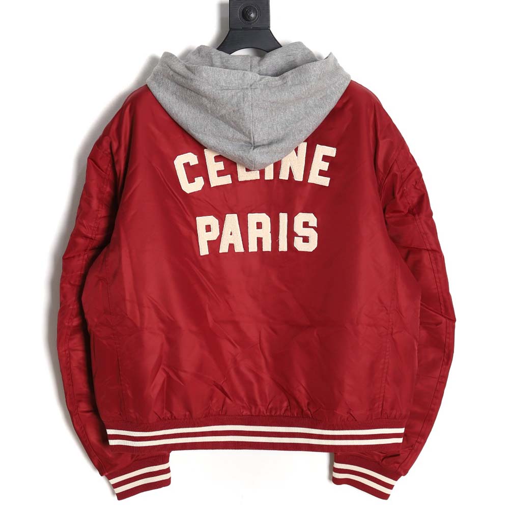 Celine Celine new embroidered letter hooded cotton jacket