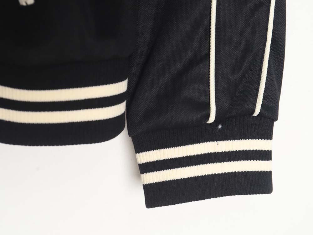 CELINE CE 23FW Arc de Triomphe embroidered side white stripes baseball jacket