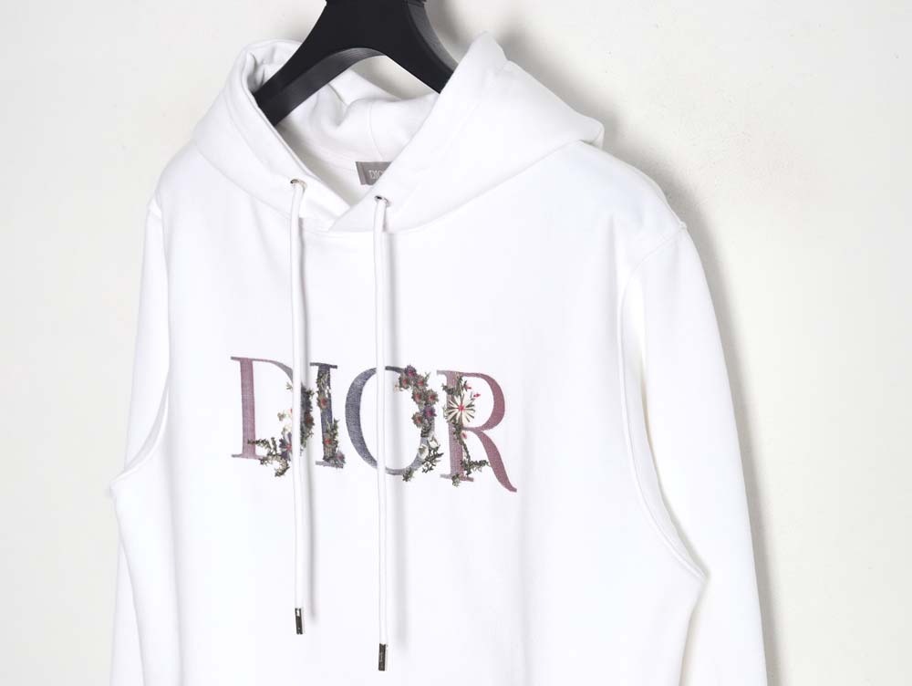 Dior Dior 22Fw gradient floral letter embroidered hooded sweatshirt
