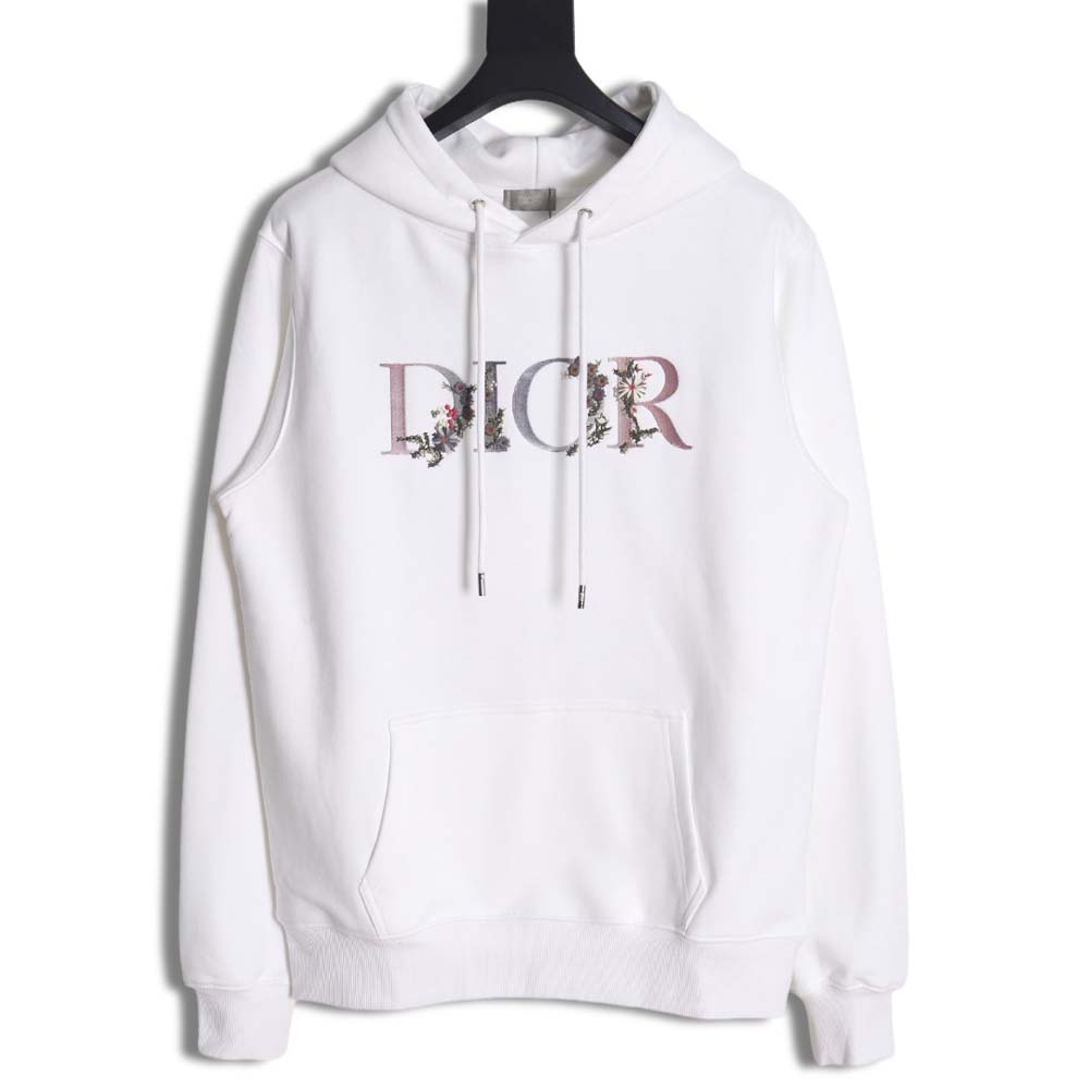 Dior Dior 22Fw gradient floral letter embroidered hooded sweatshirt