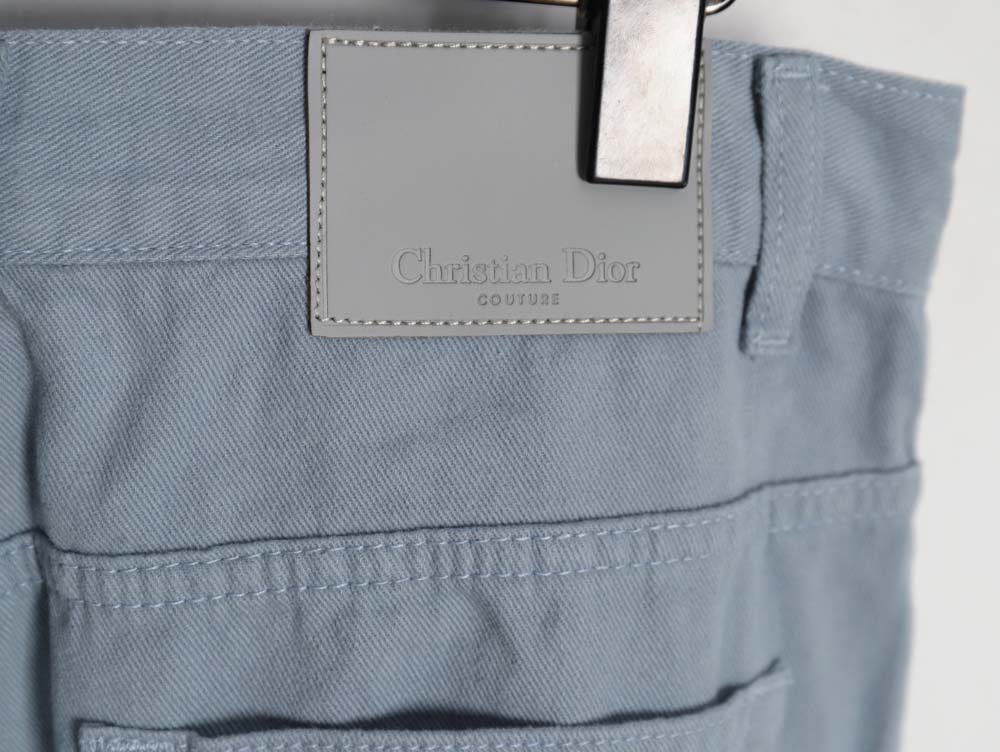 Dior Dior 23FW blue embroidered logo denim trousers