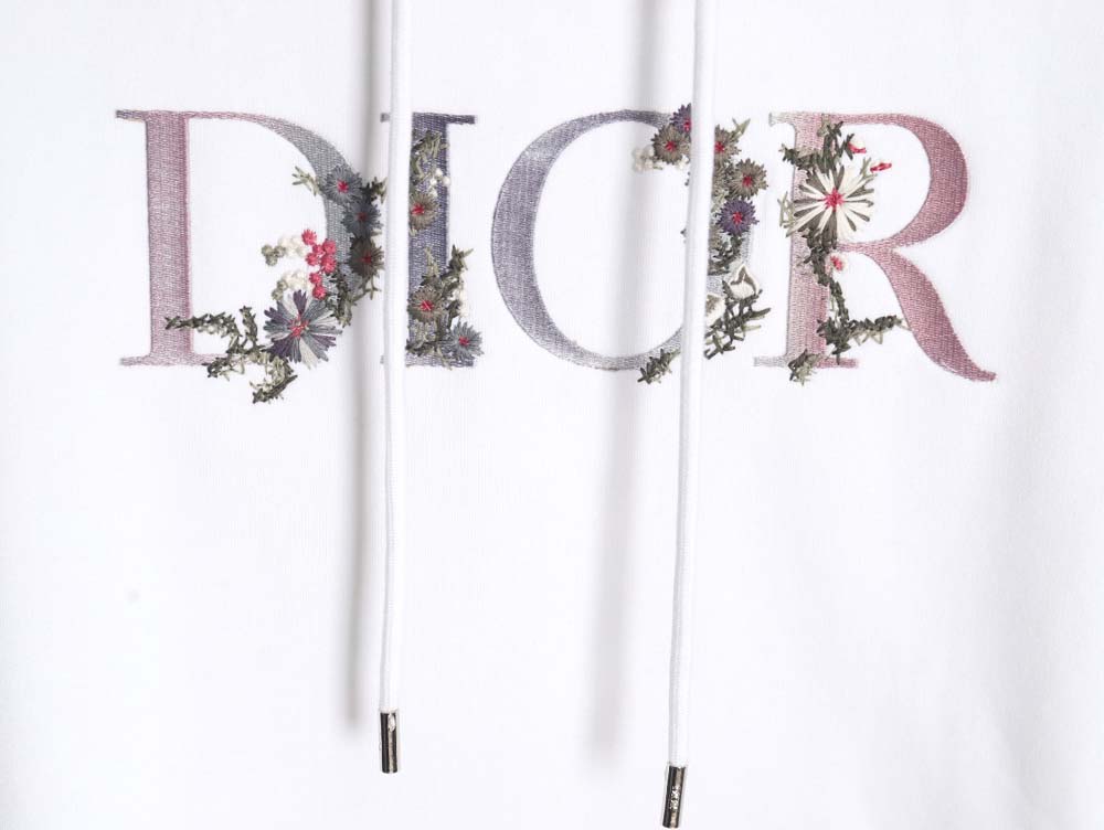 Dior Dior 22Fw gradient floral letter embroidered hooded sweatshirt