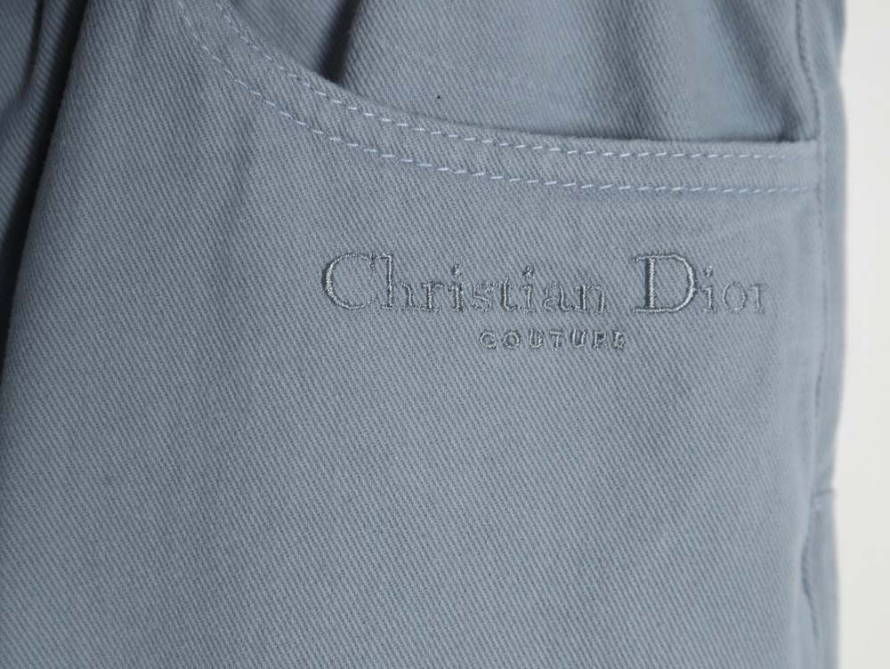 Dior Dior 23FW blue embroidered logo denim trousers