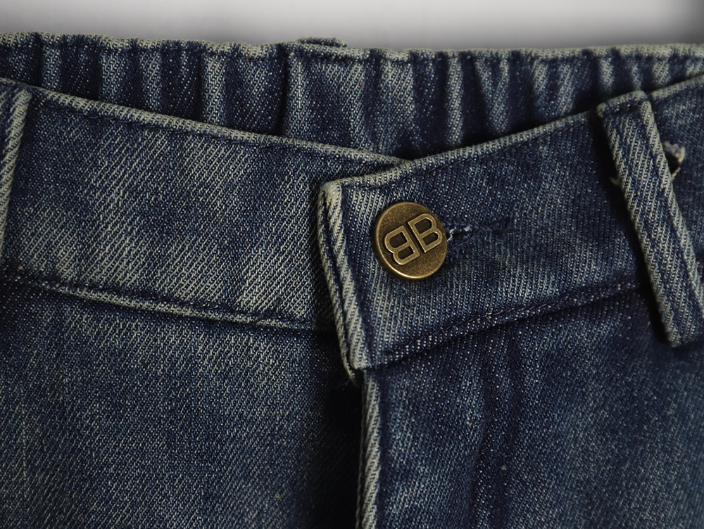 Balenciaga Double B embossed lightning wash distressed jeans