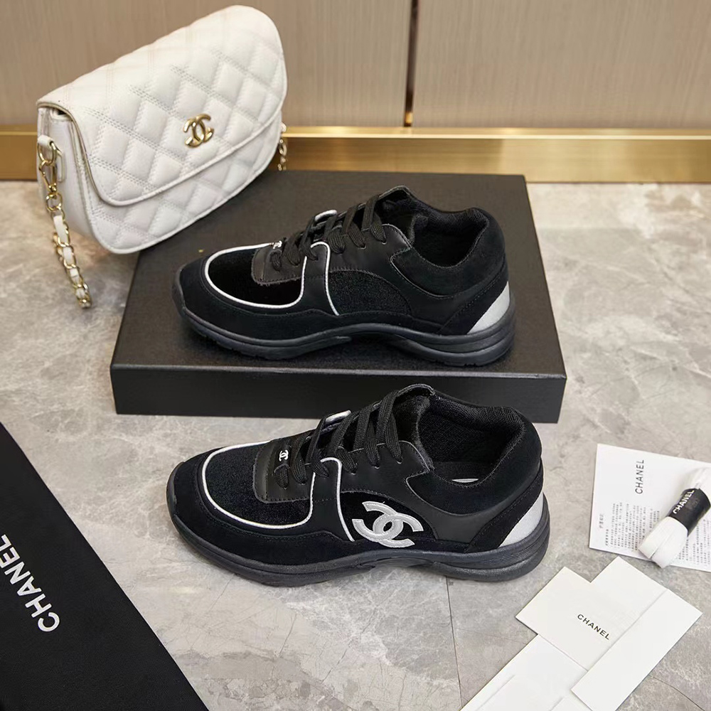 Chanel Multicolor Velvet and Leather CC Low Top Sneakers