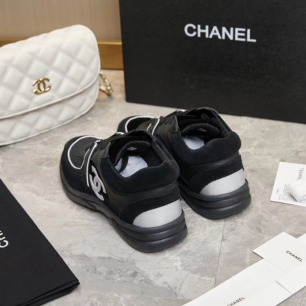 Chanel Multicolor Velvet and Leather CC Low Top Sneakers