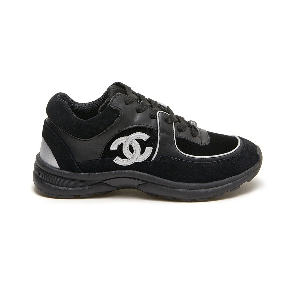 Chanel Multicolor Velvet and Leather CC Low Top Sneakers