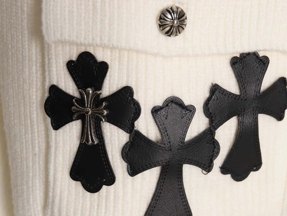 Chrome hearts Chrome hearts 23 cross decorated zipper cardigan sweater