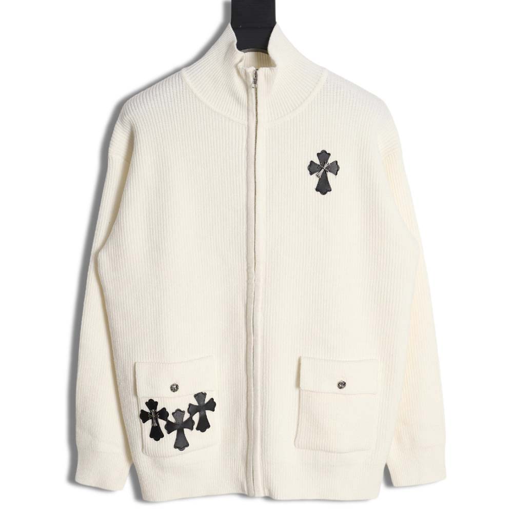 Chrome hearts Chrome hearts 23 cross decorated zipper cardigan sweater