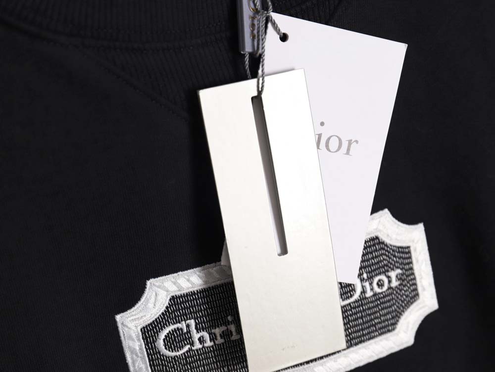 Dior 22Fw silver label embroidered logo round neck sweatshirt_CM_2