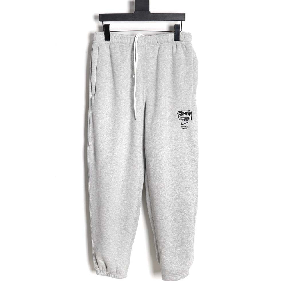 Nike x Stussy Nike Stussy joint 23SS solid color embroidered logo plus fleece sweatpants