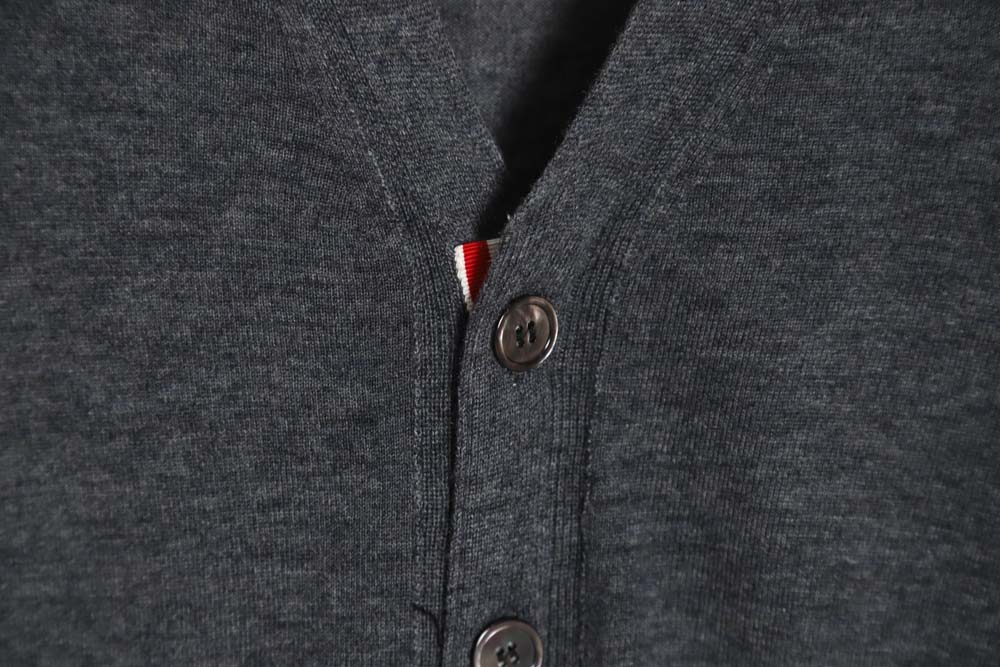 THOM BROWNE TB 23FW fine wool cardigan (dark gray)