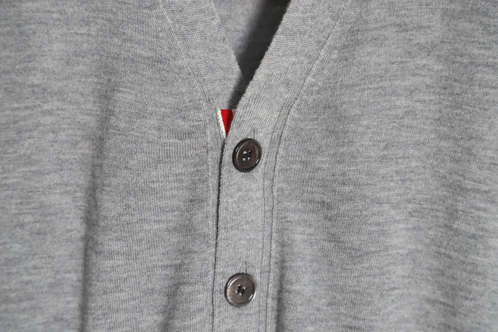 THOM BROWNE TB 23FW fine wool cardigan (light gray)