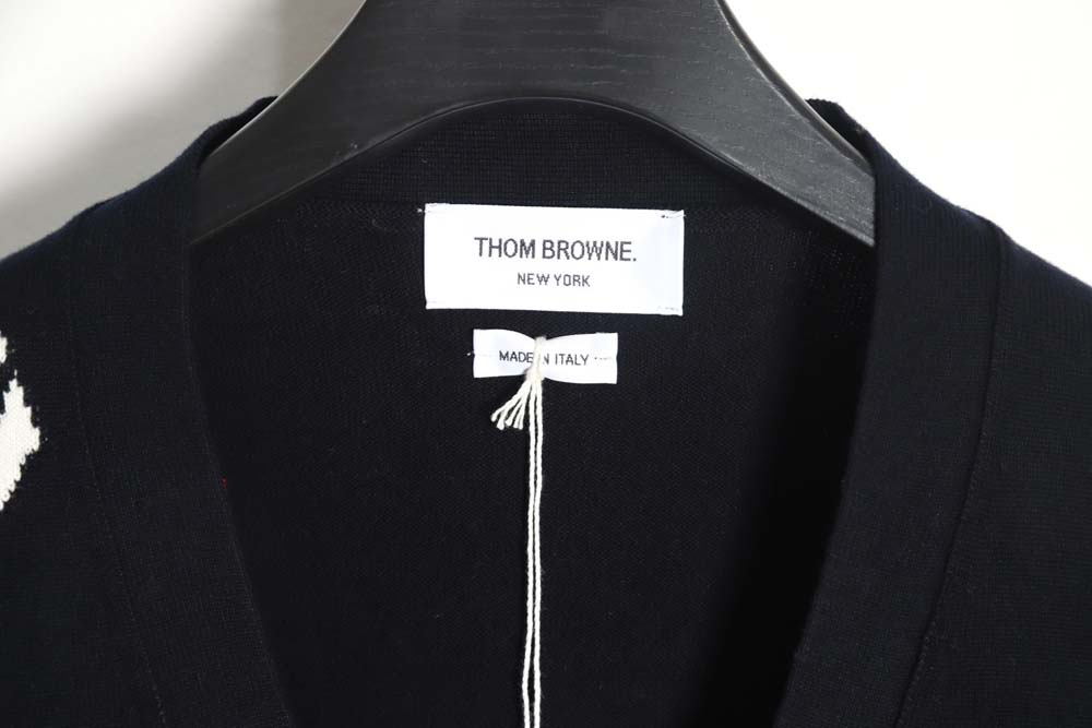 THOM BROWNE TB 23FW anchor all-over printed cardigan_CM_1