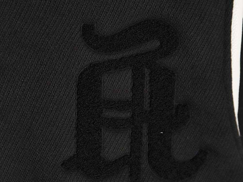 Askyurself scroll embroidered panel baseball jacket