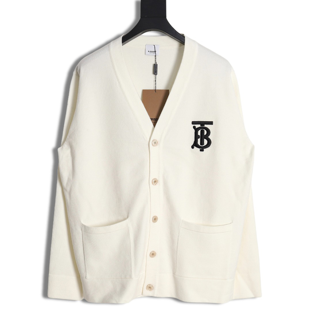 Burberry embroidered TB letter sweater cardigan