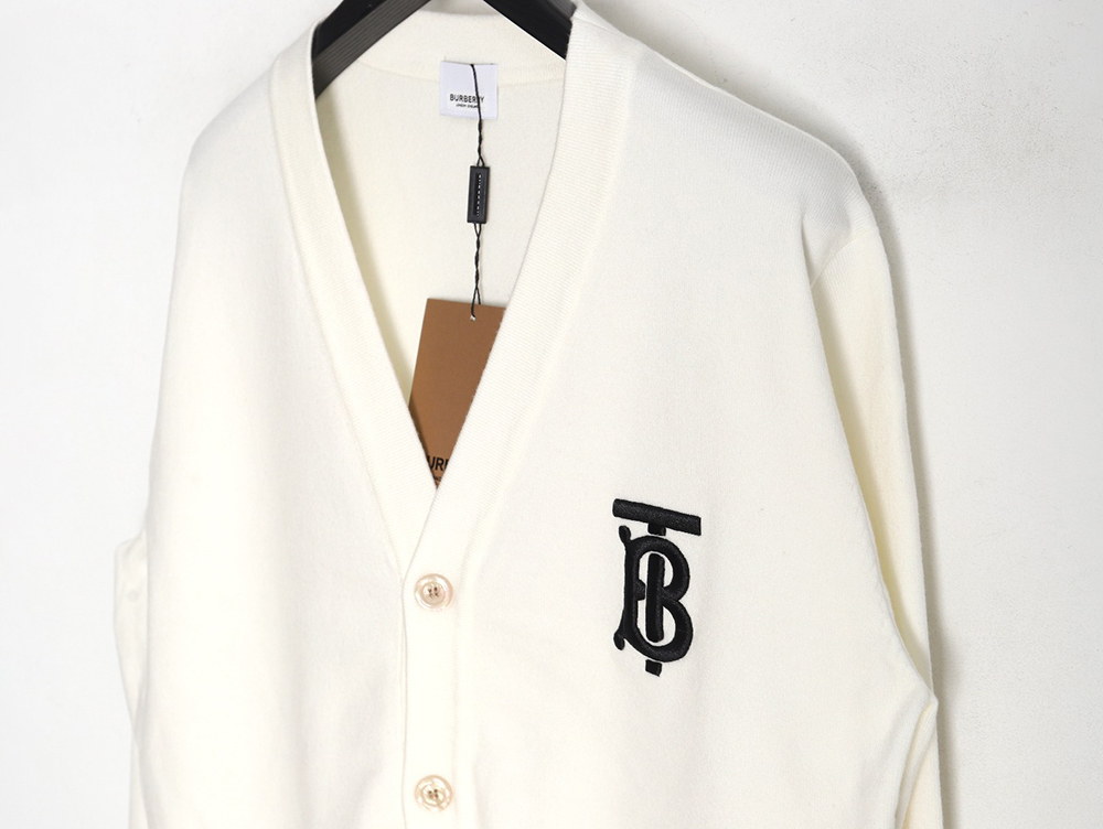 Burberry embroidered TB letter sweater cardigan