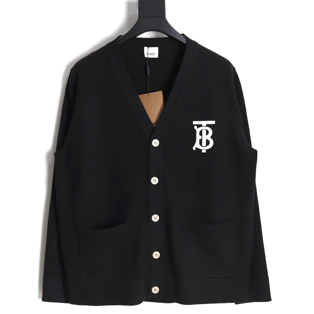 Burberry embroidered TB letter sweater cardigan