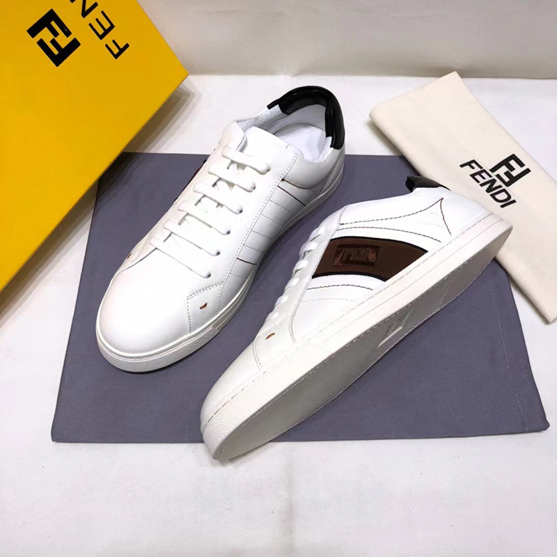 Fendi Sneakers White leather low-tops