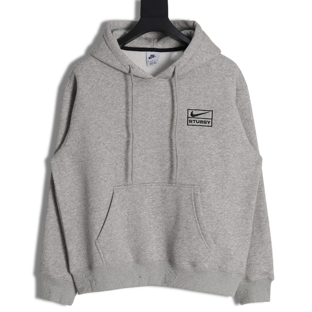 Nike x Stussy embroidered logo hooded fleece sweatshirt,Nike