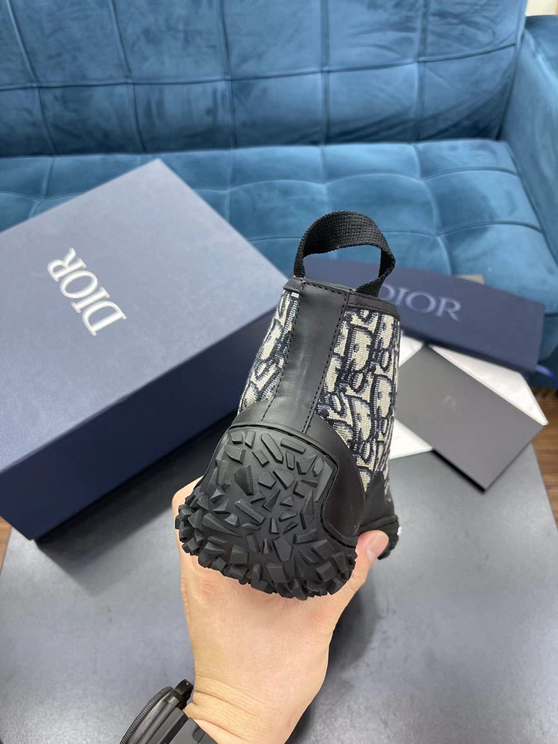Diorizon Ankle Boot Beige and Black Dior Oblique Jacquard and Black Rubber